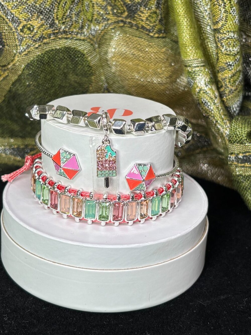 Bomb Party "Summer Days Ahead" Summer Stacks 3 Bracelet Set with Popsicle Charm